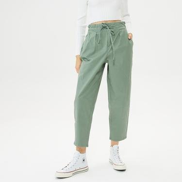  Vero Moda Evany Yüksek Bel Loose Ankle Kadın Yeşil Pantolon