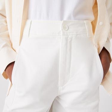  Lacoste Kadın Classic Fit Beyaz Pantolon