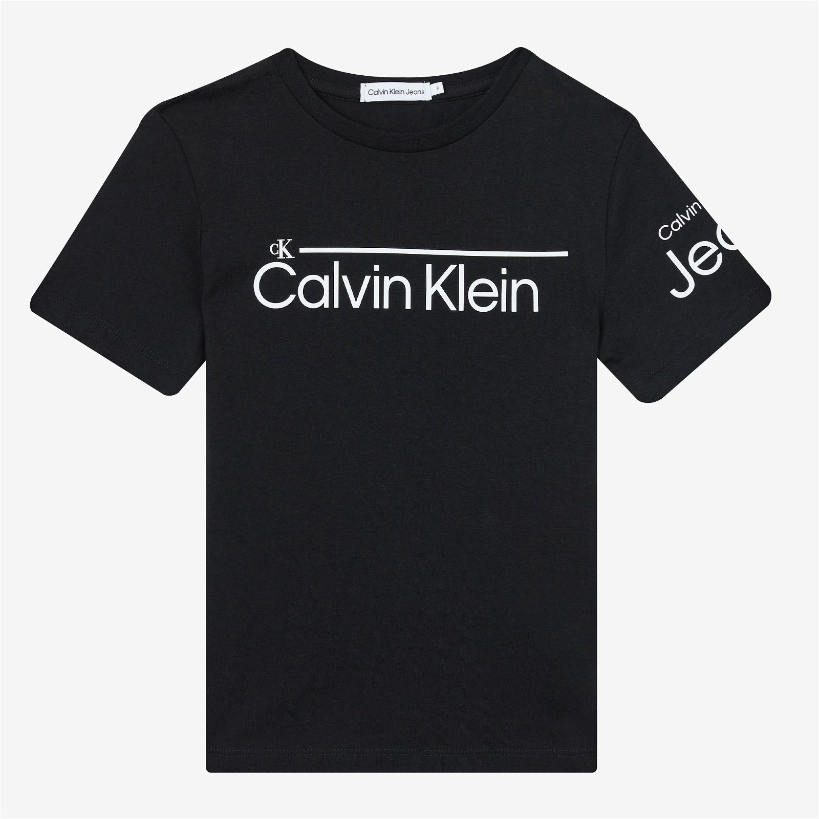 Calvin Klein Institutional Lined Logo Çocuk Siyah T-Shirt