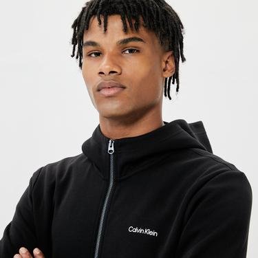  Calvin Klein Micro Logo Repreve Hoodie Erkek Siyah Sweatshirt