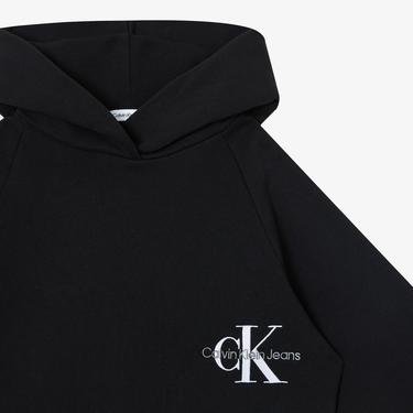  Calvin Klein Monogram Off Placed Hoodie Çocuk Siyah Sweatshirt
