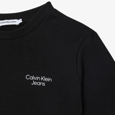  Calvin Klein Jeans Stack Logo Çocuk Siyah Sweatshirt