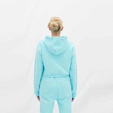  Les Benjamins Essentials Kadın Mavi Hoodie Sweatshirt