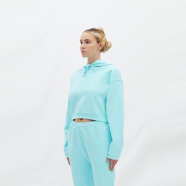  Les Benjamins Essentials Kadın Mavi Hoodie Sweatshirt