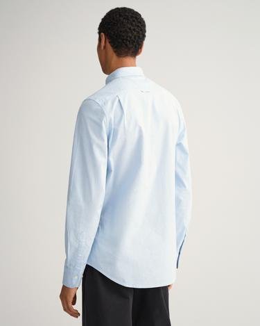  Gant Erkek Mavi Slim Fit Düğmeli Yaka Gömlek