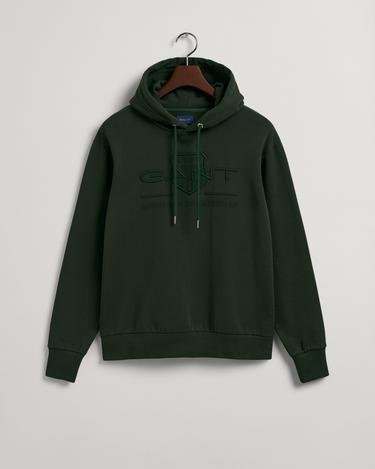  Gant Erkek Yeşil Regular Fit Kapüşonlu Logolu Sweatshirt