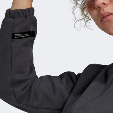 adidas Cropped Half-Zip Kadın Gri Sweatshirt