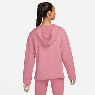  Nike Yoga Dri-FIT Fleece Hoodie Kadın Pembe Sweatshirt