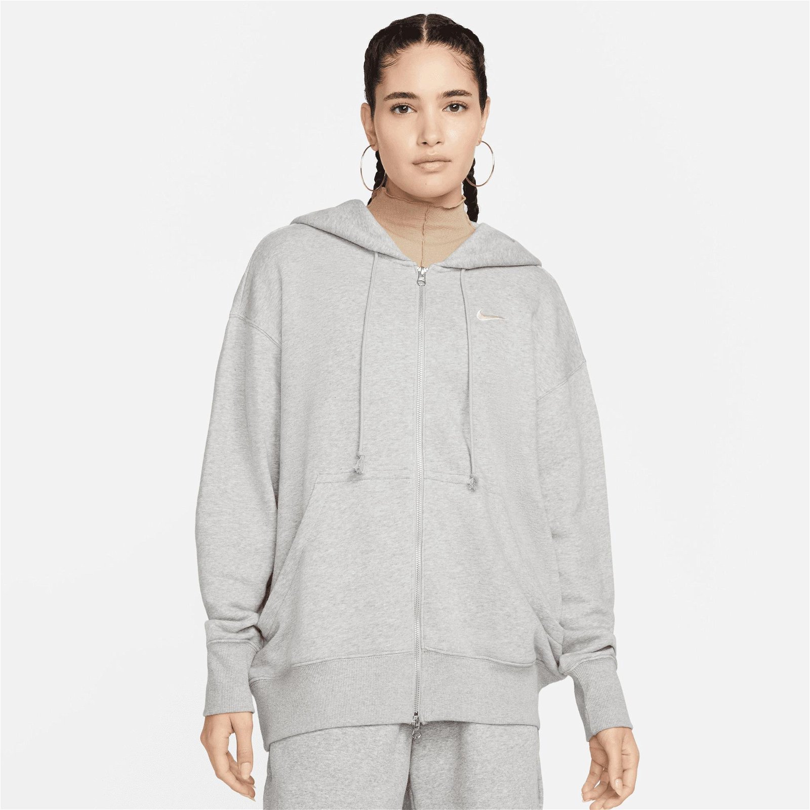 Nike Sportswear Phoenix Fleece Oversize Hoodie Kadın Gri Sweatshirt
