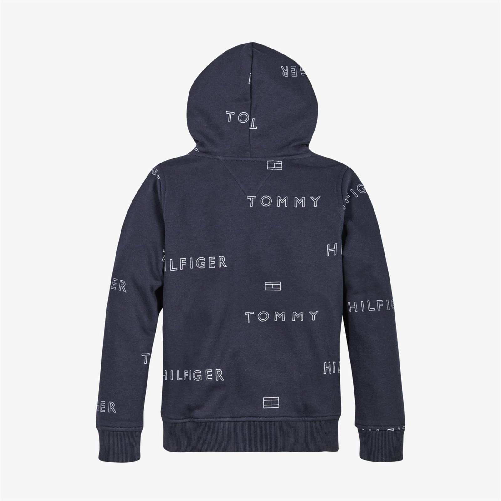 Tommy Hilfiger Logo Repeat Hoodie Çocuk Mavi Sweatshirt