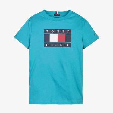  Tommy Hilfiger Global Stripe Flag Çocuk Mavi T-Shirt