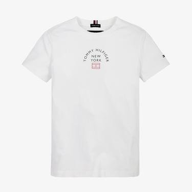  Tommy Hilfiger Logo Çocuk Beyaz T-Shirt