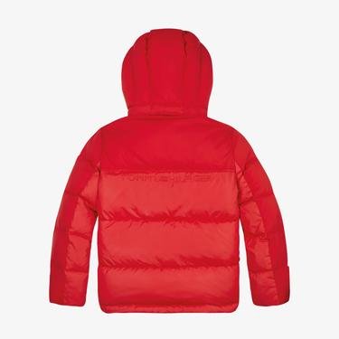  Tommy Hilfiger Mixed Fabric Çocuk Kırmızı Ceket
