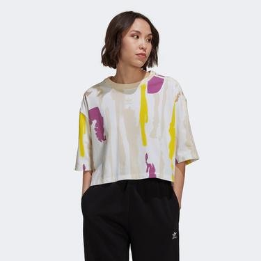  adidas Thebe Magugu Allover Print Crop Kadın Renkli T-Shirt