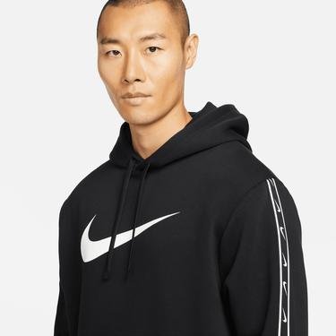  Nike Sportswear Repeat Fleece Erkek Siyah Hoodie Sweatshirt