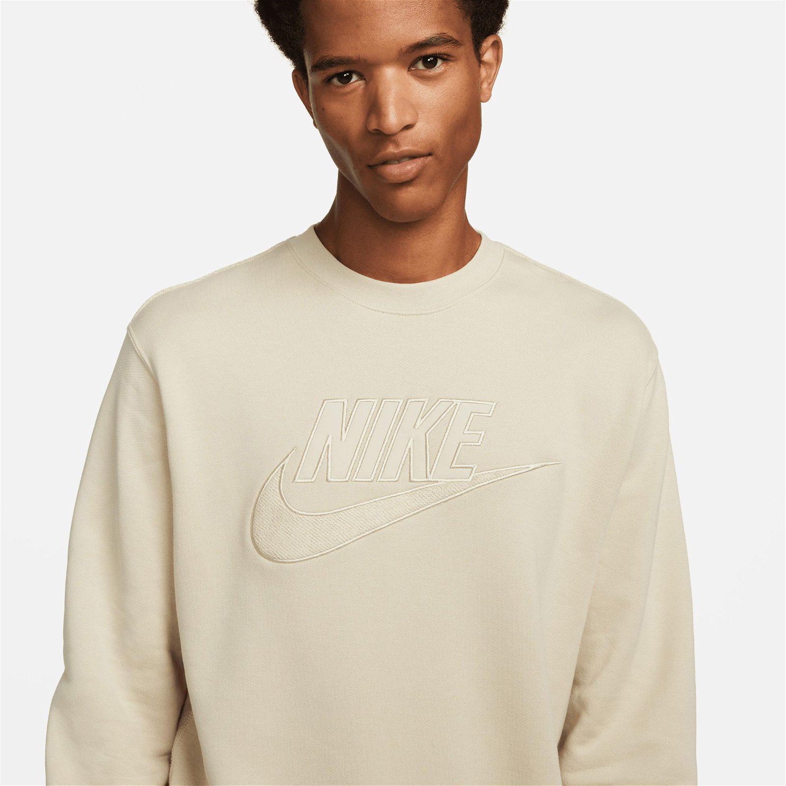 Nike Club+ Ft Crew Erkek Krem Sweatshirt