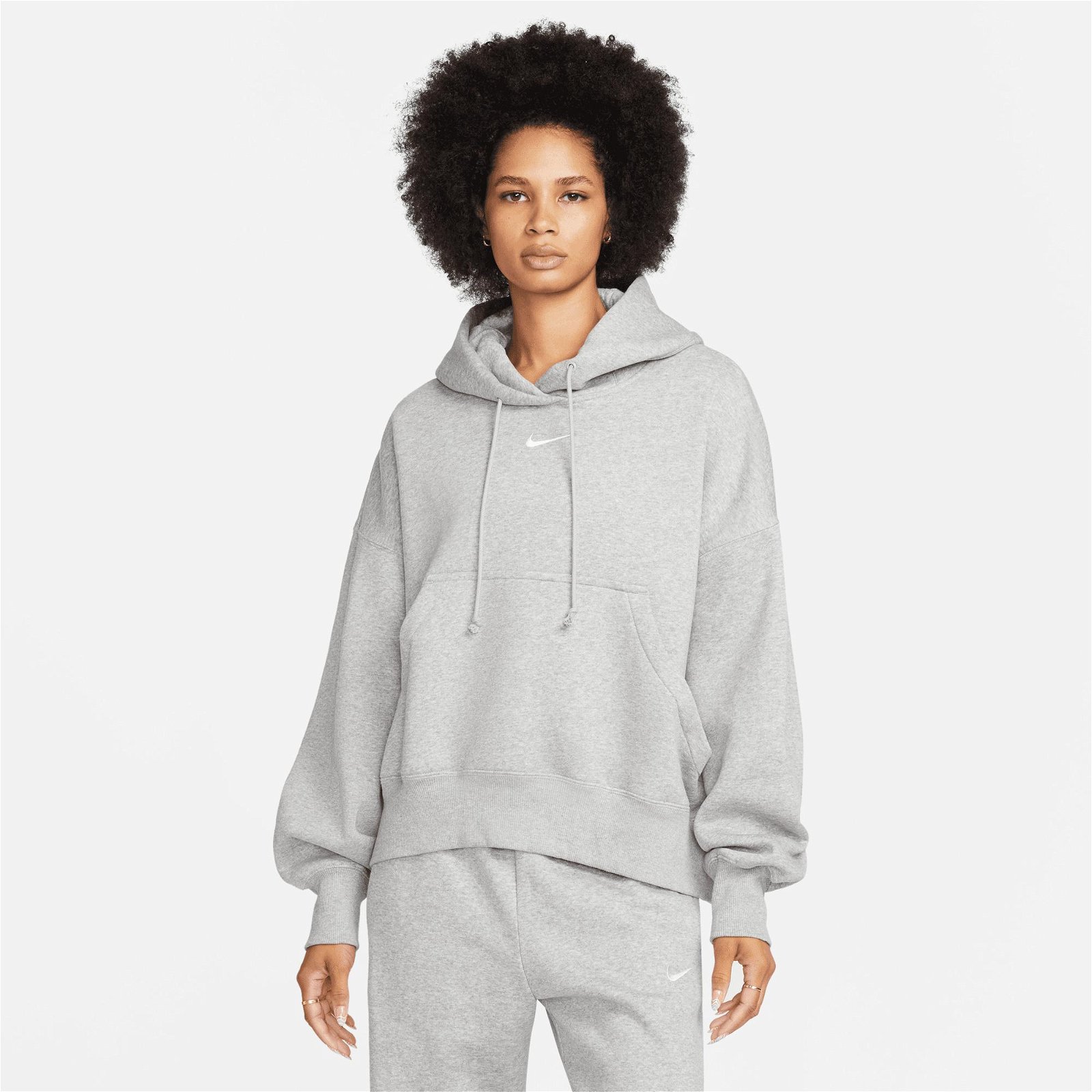 Nike Sportswear Phoenix Fleece Oversize Hoodie Kadın Gri Sweatshirt