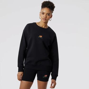  New Balance Athletics Kim Van Vuuren Crew Kadın Siyah Sweatshirt