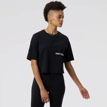  New Balance Essentials Graphic Kadın Siyah T-Shirt