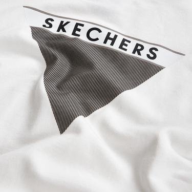  Skechers Heavy Weight Crew Neck Erkek Beyaz Sweatshirt