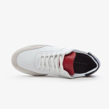 Tommy Hilfiger Premıium Cupsole Stripe Leather Erkek Beyaz Sneaker