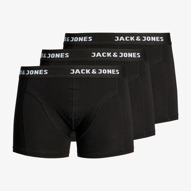  Jack & Jones Trunks Male Knit Erkek 3'lü Siyah Boxer