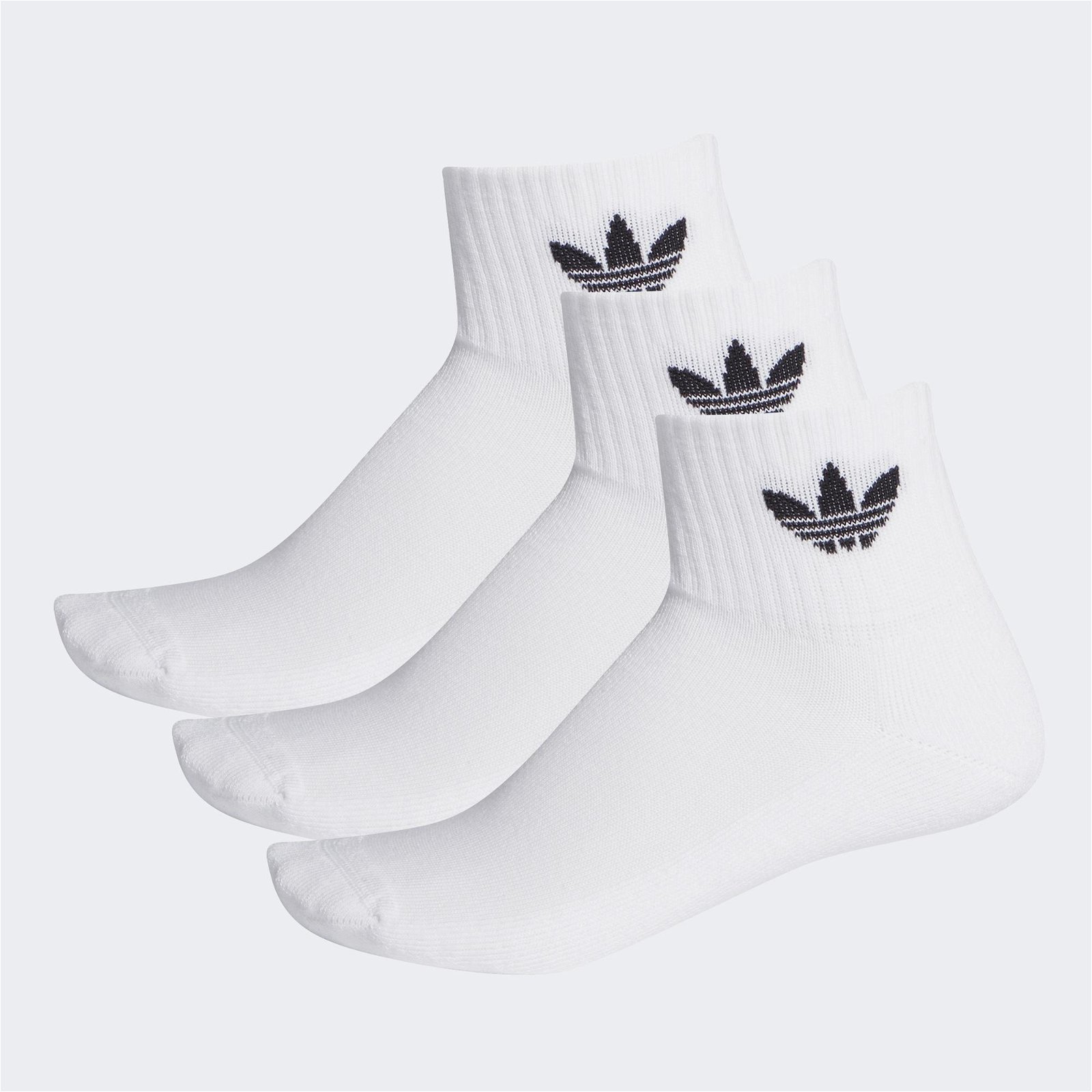adidas Mid-Cut Crew 3'lü Unisex Beyaz Çorap
