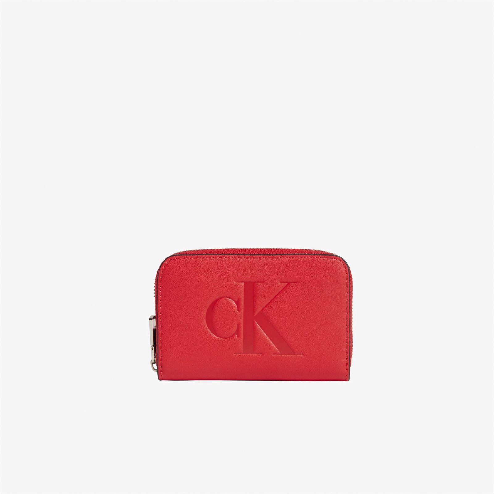 Calvin Klein Sculpted Med Zip Around Mono Kadın Kırmızı Cüzdan