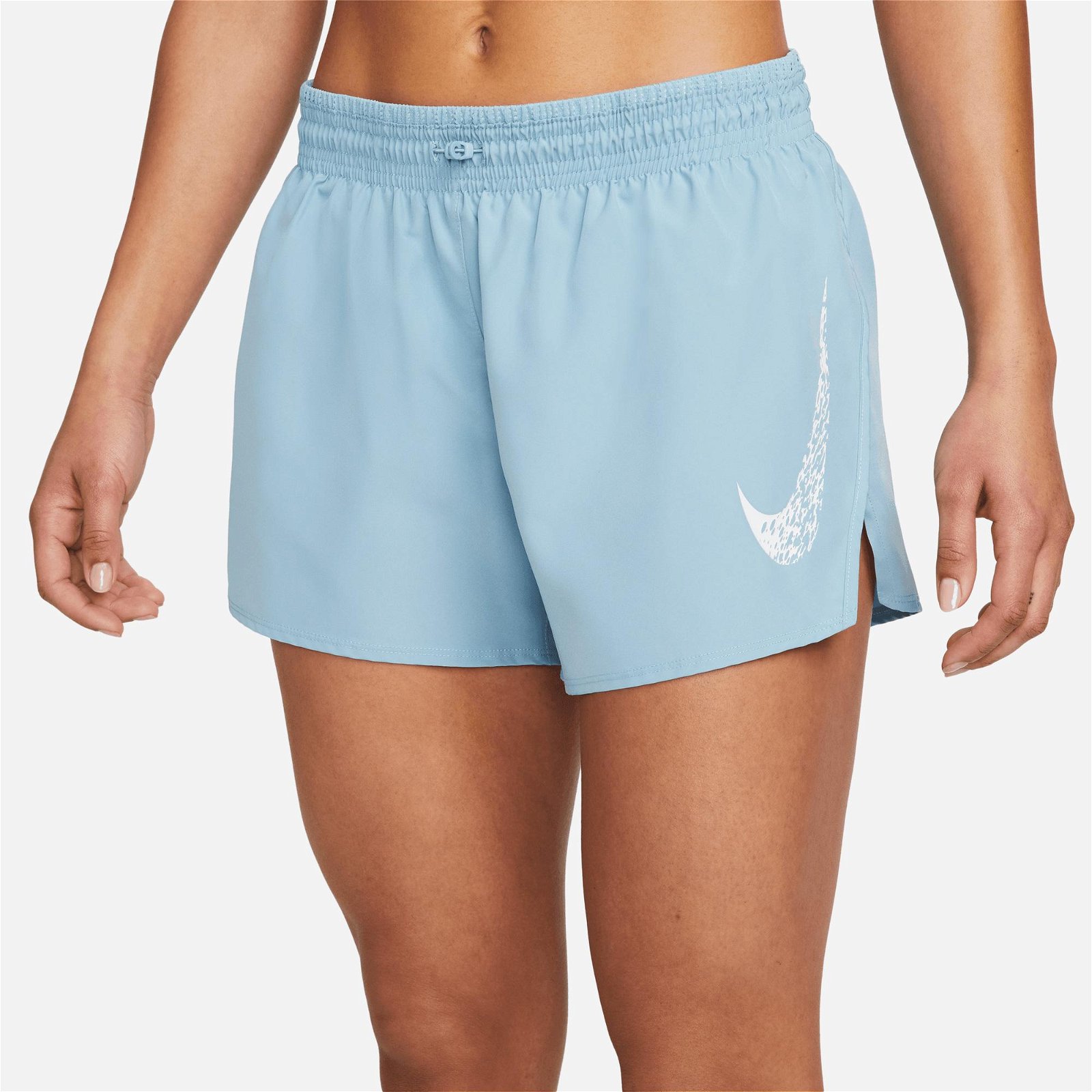 Nike Dri-FIT Swoosh Run Kadın Mavi Şort