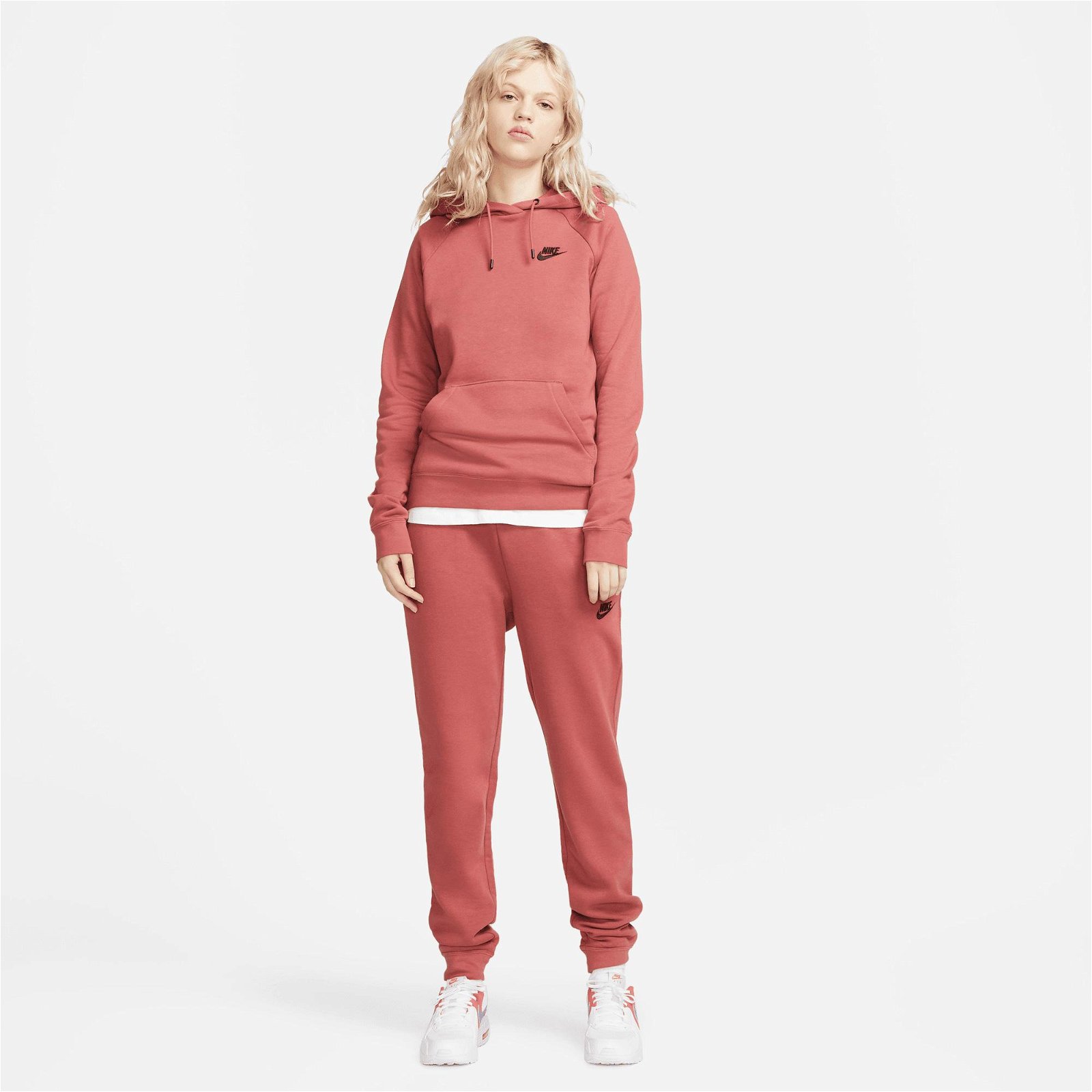 Nike Essential Fleece Hoodie Kadın Pembe Sweatshirt