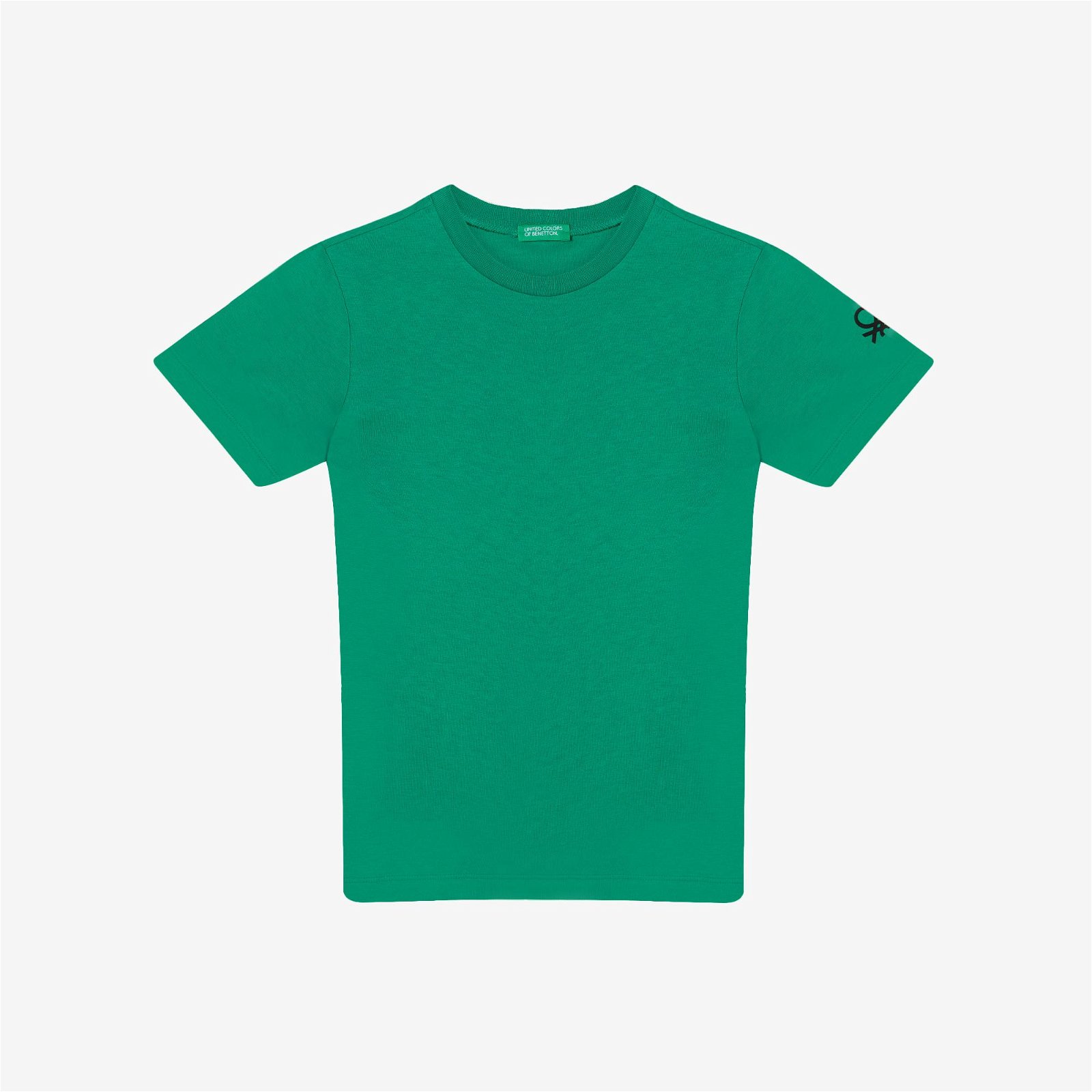 Benetton Logo Basic Çocuk Yeşil T-Shirt