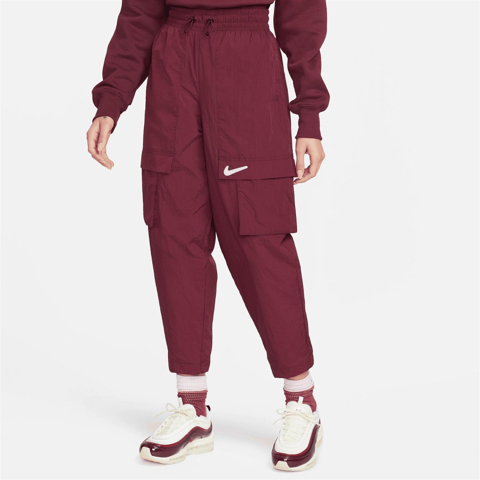 Nike Sportswear Swoosh Kadın Kırmızı Eşofman Altı