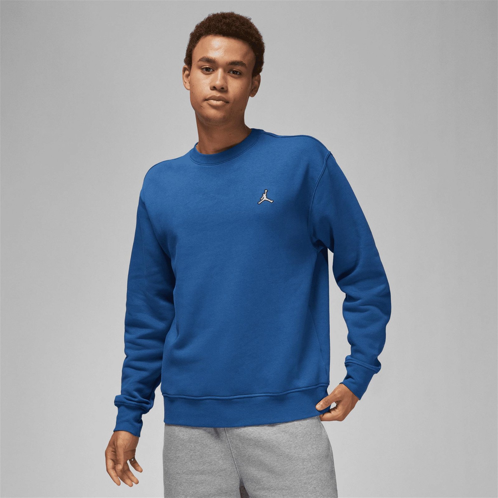 Jordan Essentials Fleece Erkek Mavi Sweatshirt