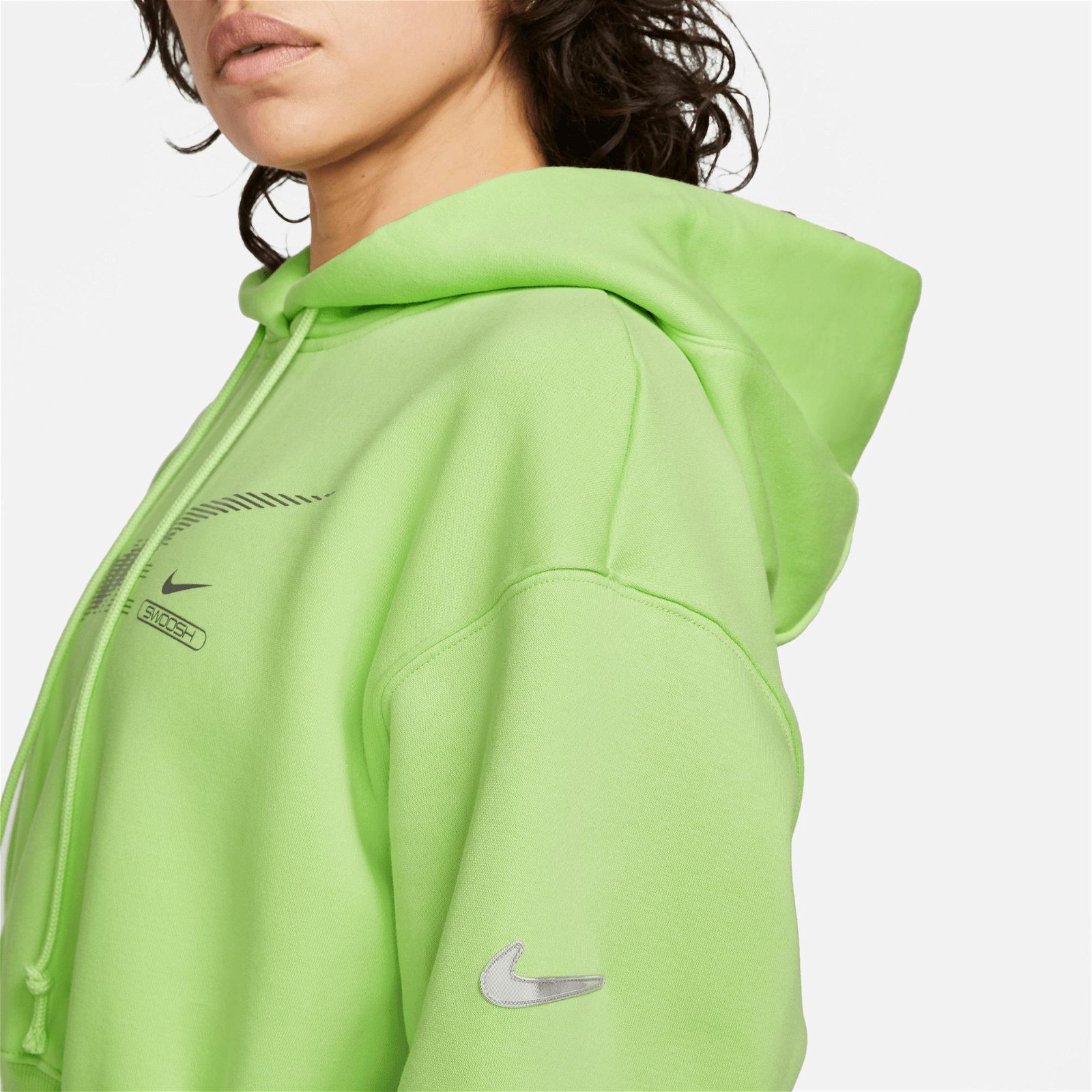 Nike Sportswear Swoosh Kadın Yeşil Hoodie Sweatshirt