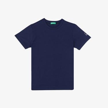  Benetton Logo Basic Çocuk Lacivert T-Shirt