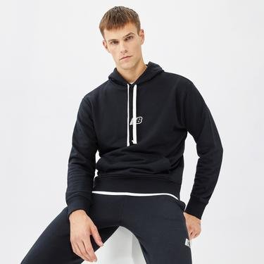  New Balance Essentials Fleece Hoodie Erkek Siyah Sweatshirt