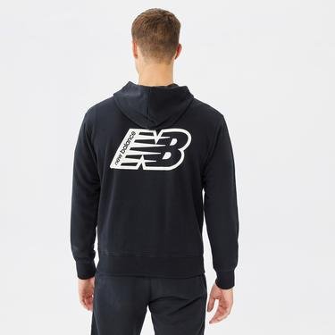  New Balance Essentials Fleece Hoodie Erkek Siyah Sweatshirt