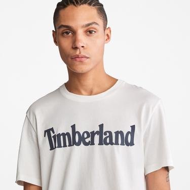  Timberland Kennebec Linear Erkek Beyaz T-Shirt