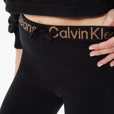  Calvin Klein Logo intarsia Knitted Kadın Siyah Eşofman Altı