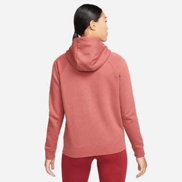  Nike Sportswear Essential Fleece Hoodie Kadın Kırmızı Sweatshirt