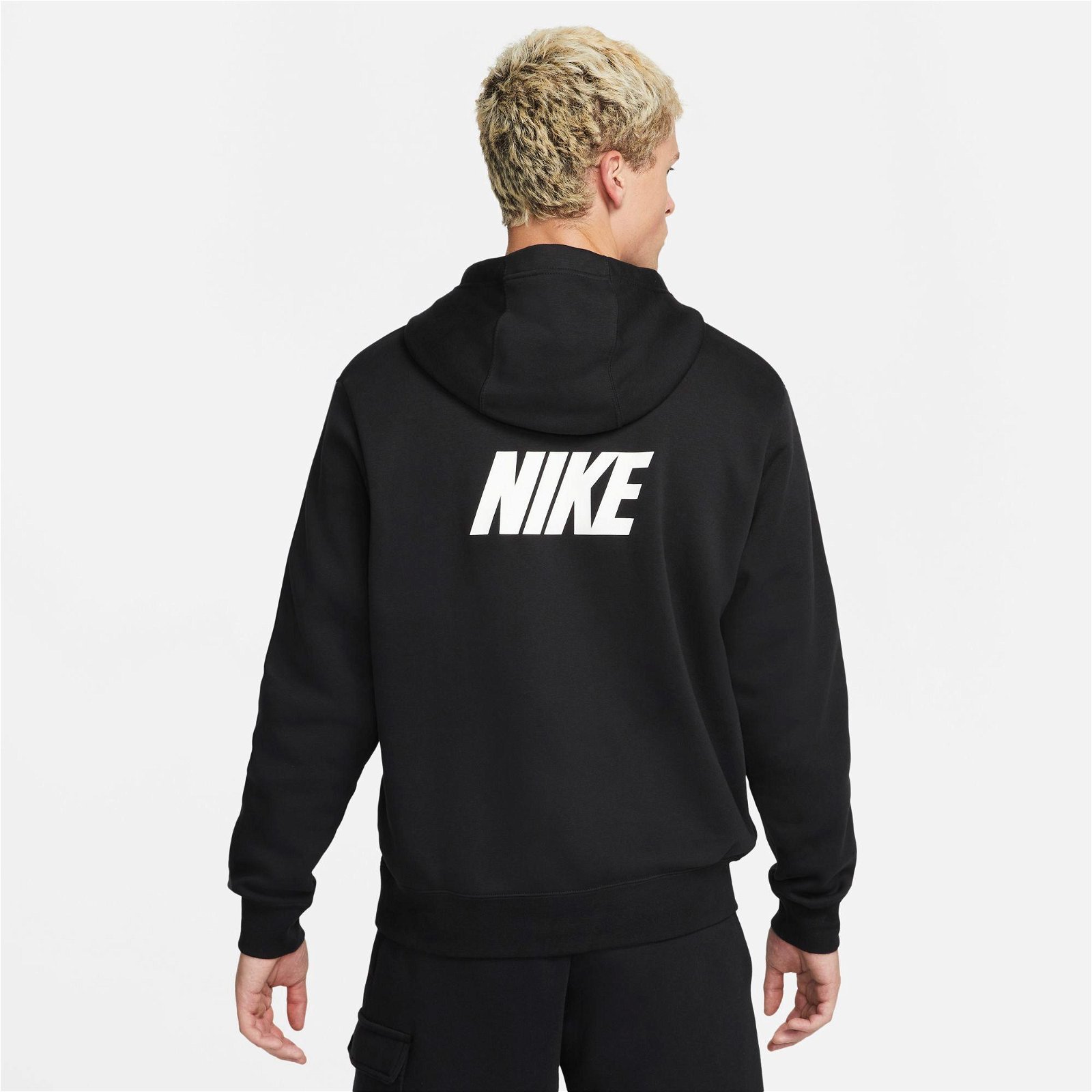 Nike Sportswear Repeat Fleece Hoodie Erkek Siyah Sweatshirt
