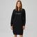 Lacoste Kadın Loose Fit Uzun Kollu Dik Yaka Baskılı Siyah Elbise