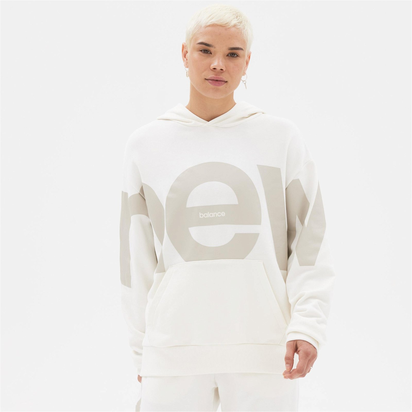 New Balance Out of Bounds Unisex Beyaz Hoodie