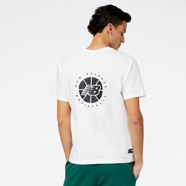  New Balance Hoops Essentials Fundamental Erkek Beyaz T-Shirt