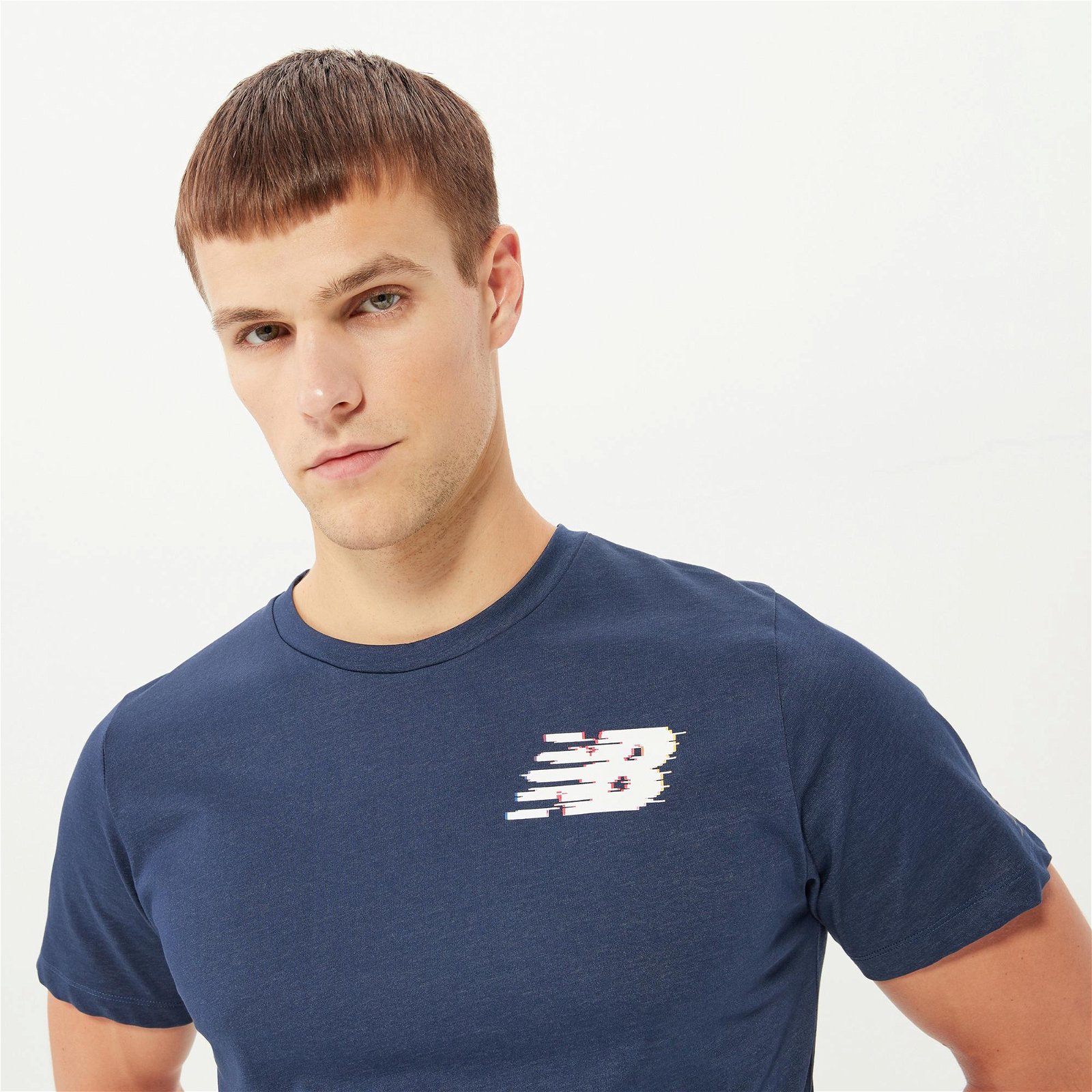 New Balance Graphic Heathertech Erkek Lacivert T-Shirt