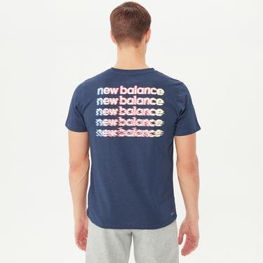  New Balance Graphic Heathertech Erkek Lacivert T-Shirt
