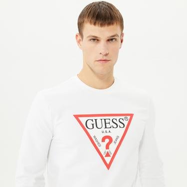  Guess Audley Fleece Erkek Beyaz Sweatshirt
