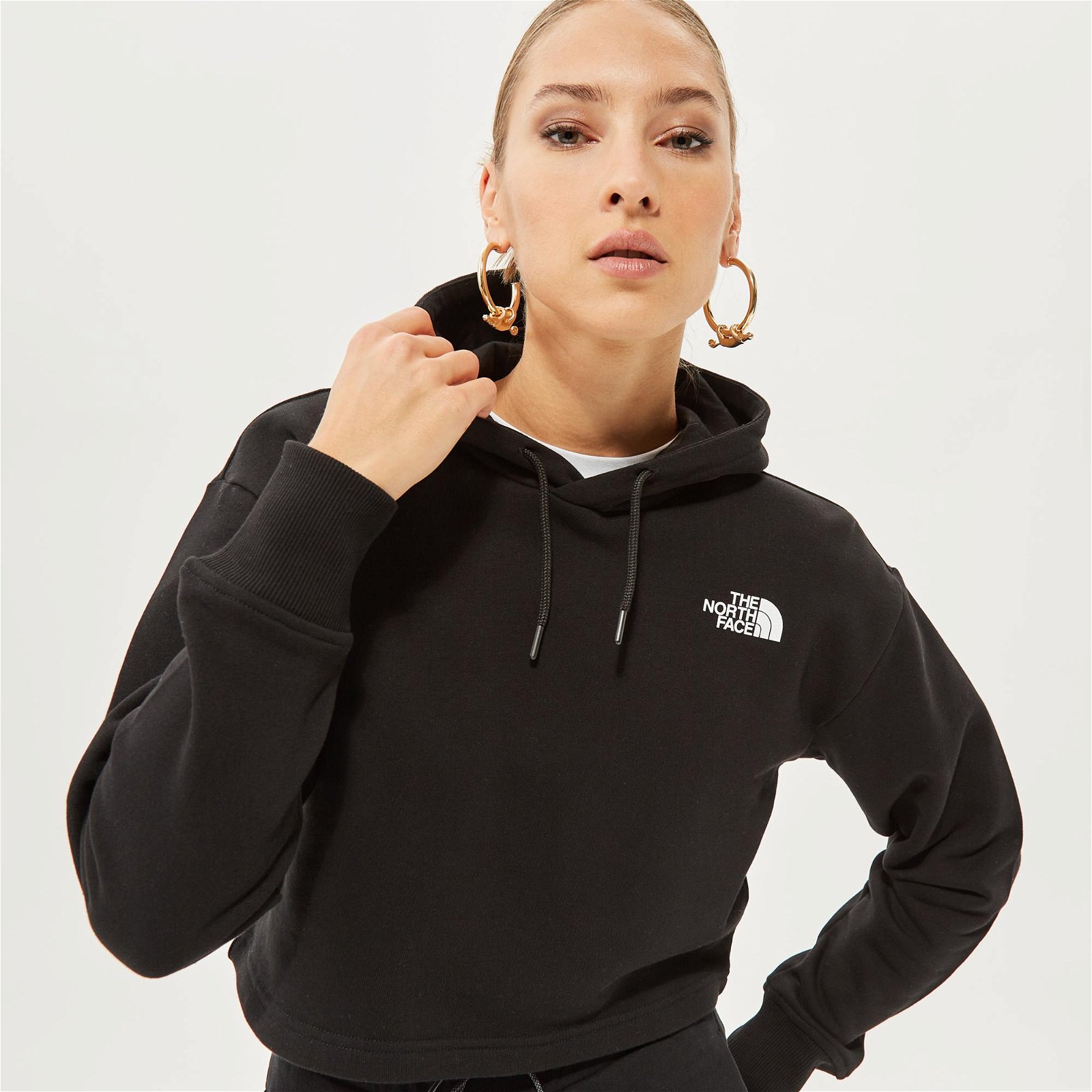 The North Face Coordinates Crop Kadın Siyah Hoodie Sweatshirt