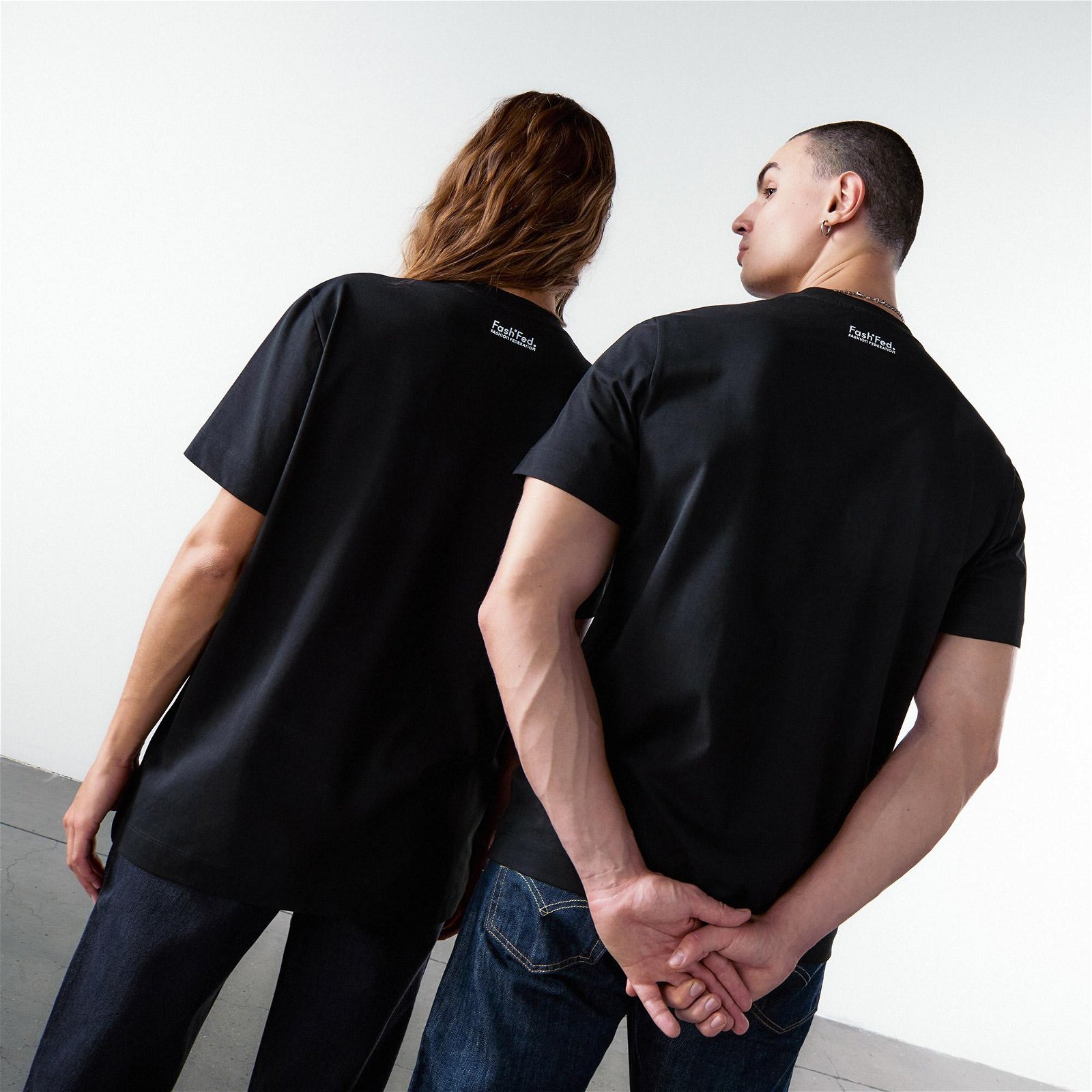 FashFed Unisex Siyah T-Shirt