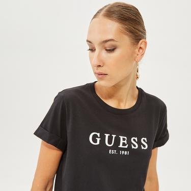  Guess Es Guess 1981 Rol Kadın Siyah T-Shirt